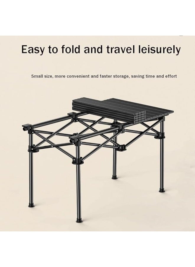 Folding camping table, black - lightweight aluminum with storage bag - Image 3